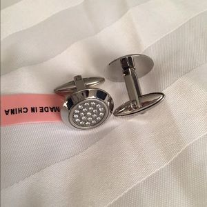 Stainless steel & Crystal cuff links